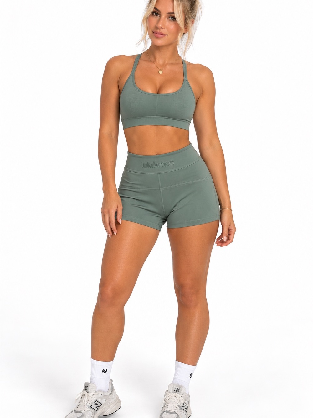 lululemon athletica Sage Green Low-Rise Bike Shorts